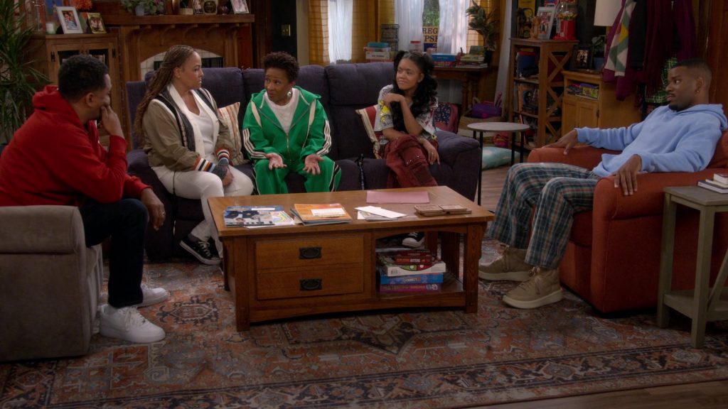 Nike and Converse Shoes in The Upshaws S07E01 “The Black-Lash” (2026) (Image 5)