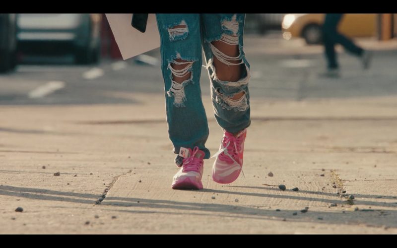 Off-White x Nike Zoom Fly Pink-White Sneakers Worn by Jearnest Corchado as Nori in Sneakerheads S01E02 “Hustling Backwards” (2020) (Image 1)
