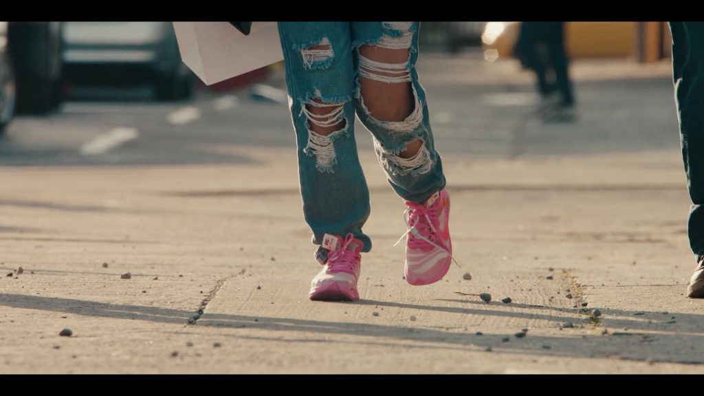 Off-White x Nike Zoom Fly Pink-White Sneakers Worn by Jearnest Corchado as Nori in Sneakerheads S01E02 “Hustling Backwards” (2020) (Image 2)