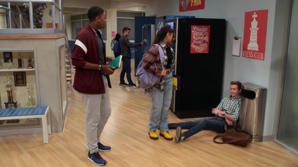 On Men's Blue Shoes of Brandon Severs as Terrell Smith in Head of the Class S01E03 “As the World Sa-Turns” (2021) (Image 1)
