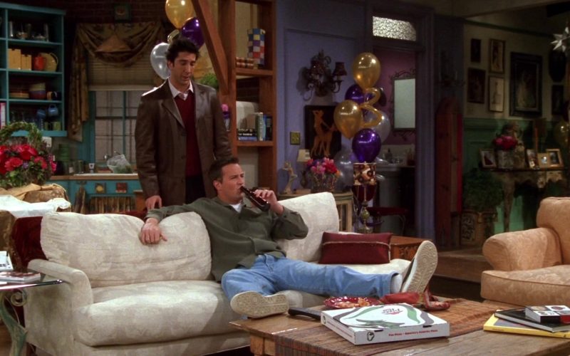 Pizza Hut and Puma Sneakers Worn by Matthew Perry (Chandler Bing) in Friends Season 9 Episode 12 “The One With Phoebe's Rats” (2003) (Image 1)