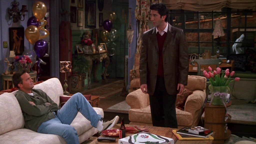 Pizza Hut and Puma Sneakers Worn by Matthew Perry (Chandler Bing) in Friends Season 9 Episode 12 “The One With Phoebe's Rats” (2003) (Image 2)