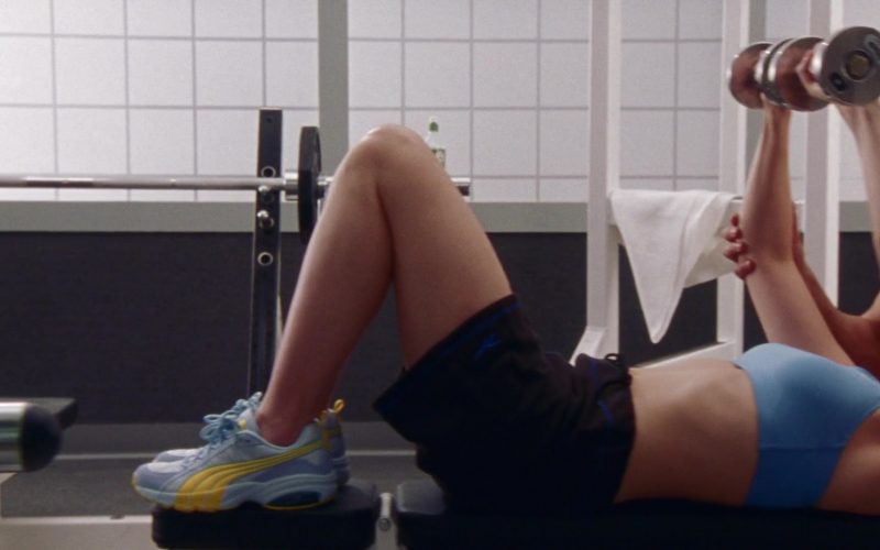 Puma Cell Flow Blue-Yellow Sneakers of Kim Cattrall as Samantha Jones in Sex and the City S02E06 “The Cheating Curve” (1999) (Image 1)