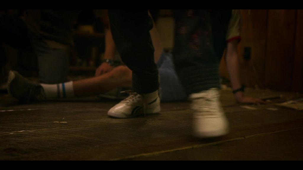 Reebok Freestyle High Top White Sneakers Worn by Millie Bobby Brown as Eleven aka Jane Hopper in Stranger Things – Season 3, Episode 7, “The Bite” (2019) (Image 2)