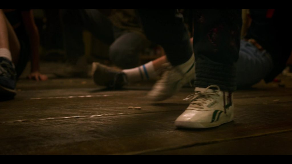 Reebok Freestyle High Top White Sneakers Worn by Millie Bobby Brown as Eleven aka Jane Hopper in Stranger Things – Season 3, Episode 7, “The Bite” (2019) (Image 3)