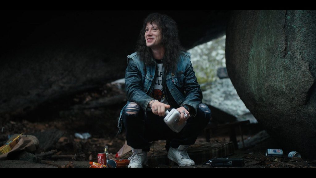 Reebok Men's Shoes of Joseph Quinn as Eddie Munson and Coca-Cola Classic Can in Stranger Things S04E06 “Chapter Six - The Dive” (2022) (Image 1)