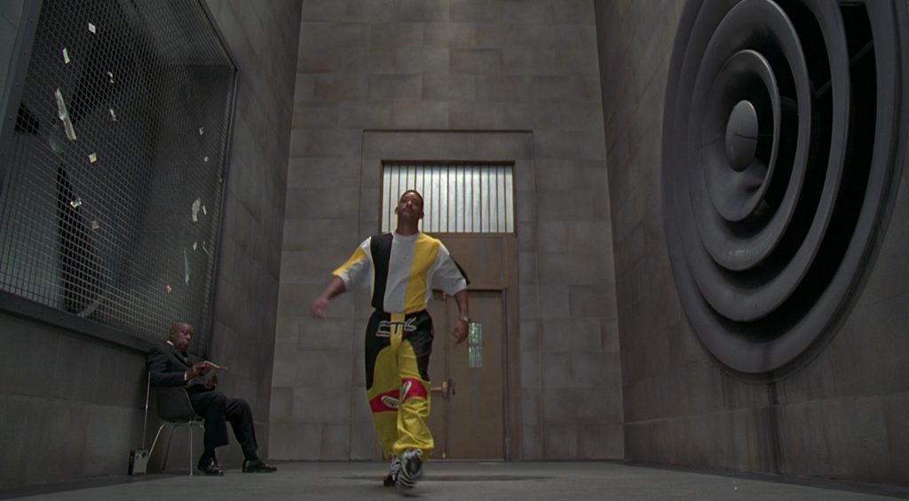 Reebok Shaqnosis Sneakers and CTK Racing Cybertek Pants Worn by Will Smith in Men in Black (1997) (Image 1)