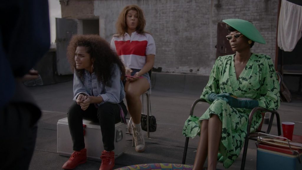 Reebok Women's Red High Top Sneakers in Pose S03E02 “Intervention” (2021) (Image 2)