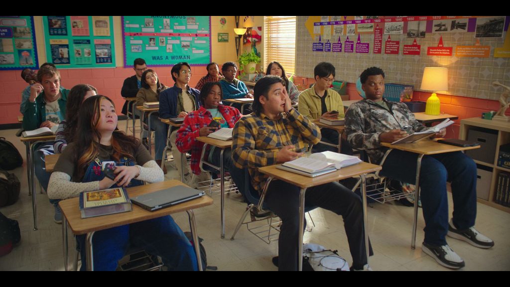 The North Face Backpack, Nike Shoes in English Teacher S02E06 “Recruiter” (2025) (Image 2)
