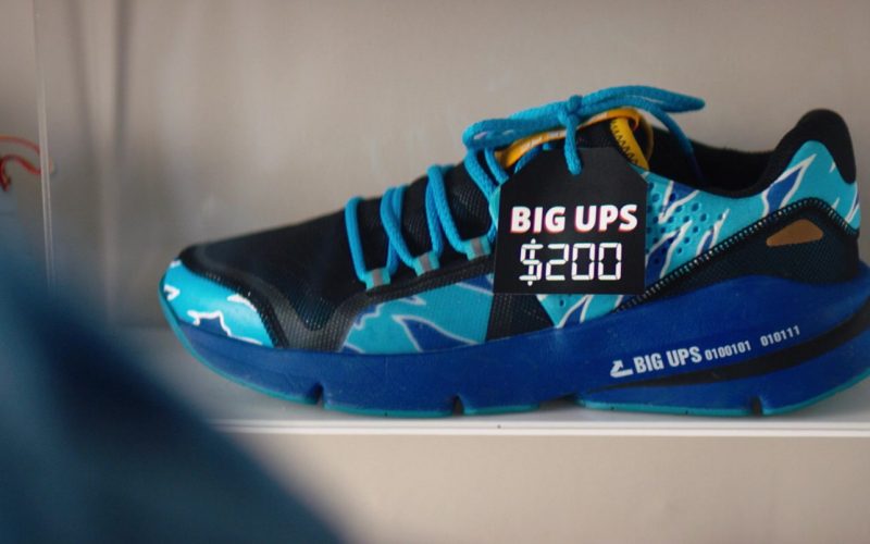 Under Armour Forge RC Big Ups Blue Camo Sneakers of Ryan Reynolds as Guy in Free Guy (2021) (Image 1)