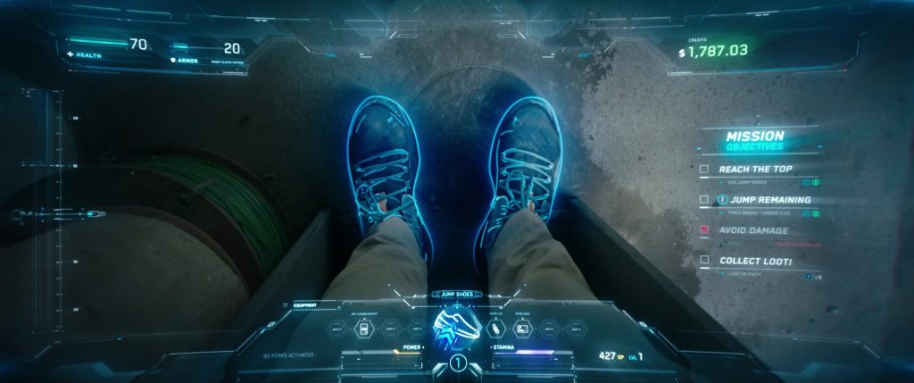 Under Armour Forge RC Big Ups Blue Camo Sneakers of Ryan Reynolds as Guy in Free Guy (2021) (Image 4)