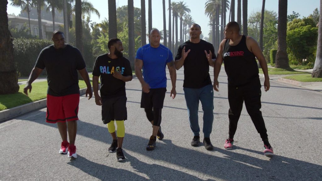 Under Armour T-Shirt and Shoes Worn by Dwayne Johnson in Ballers - Season 3, Episode 7, “Ricky-Leaks” (2017) (Image 1)