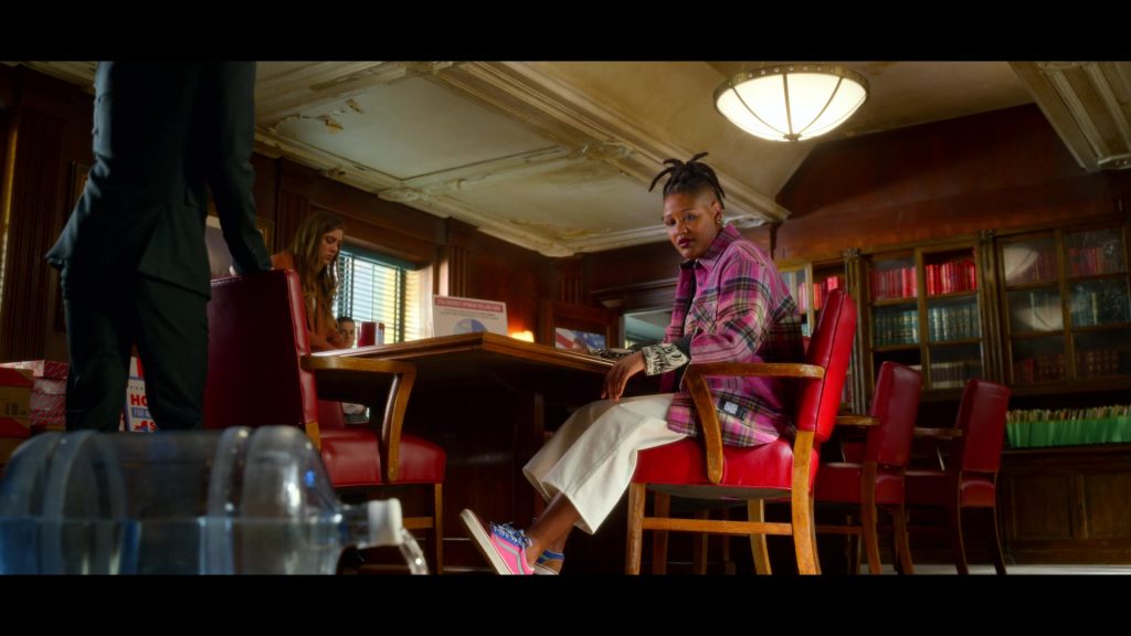 Vans Pink-Blue Shoes Worn by Rahne Jones as Skye Leighton in The Politician S02E01 “New York State of Mind” (2020) (Image 1)