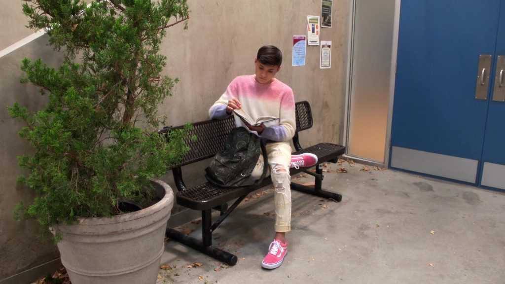 Vans Pink Sneakers of Adrian Matthew Escalona as Miles Mendelson in Head of the Class S01E07 “The Escalante Minute” (2021) (Image 1)