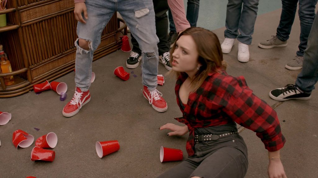 Vans Red HiTop Sneakers of Xolo Maridueña as Miguel Diaz in Cobra Kai S02E09 “Pulpo” (2019) (Image 1)