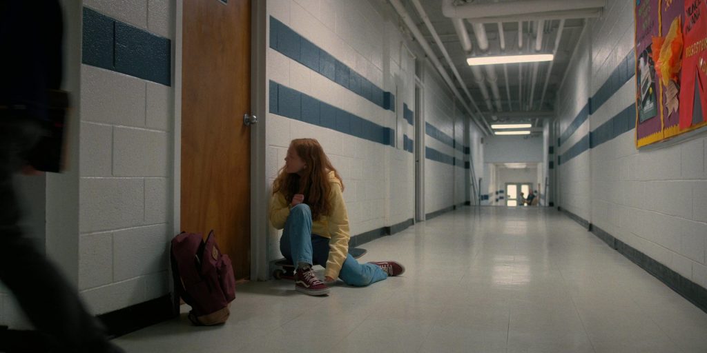Vans Red Sneakers Worn by Sadie Sink (Max) in Stranger Things - The Pollywog (2017) (Image 1)