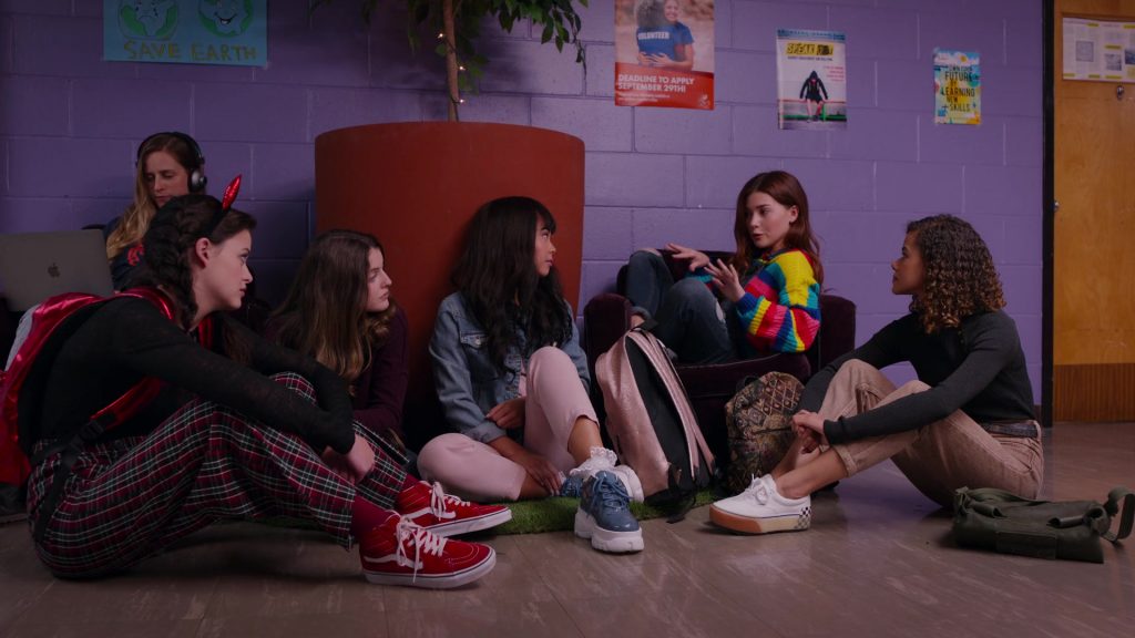 Vans SK-8-Hi Red Sneakers of Sara Waisglass as Maxine in Ginny & Georgia S01E05 “Boo, Bitch” (2021) (Image 1)