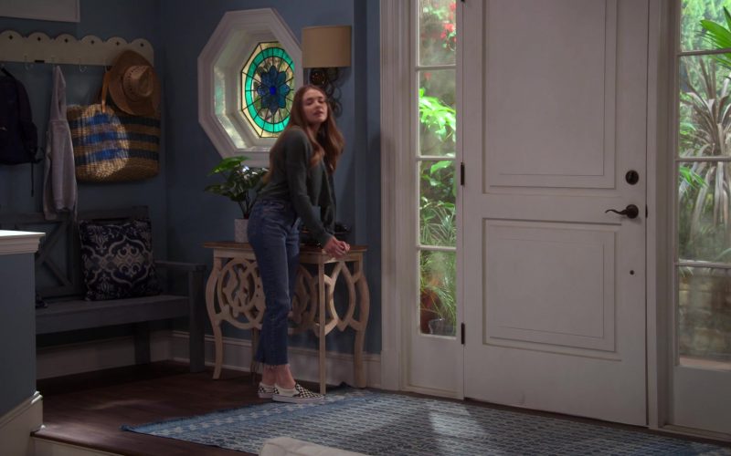 Vans Slip-On Black & White Checkered Classic Skate Shoes Worn by Reylynn Caster as Lola in The Big Show Show S01E05 “The Big Process” (2020) (Image 1)