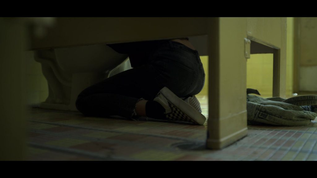 Vans Slip-On Black & White Checkered Platform Shoes Worn by Sivan Alyra Rose in Chambers – Season 1, Episode 1, Into the Void (2019) (Image 2)