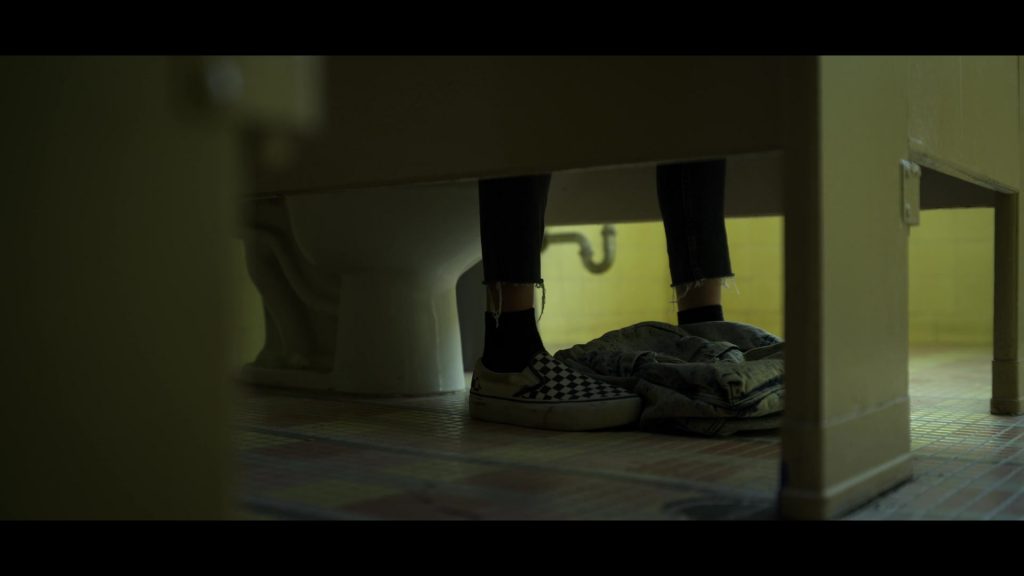 Vans Slip-On Black & White Checkered Platform Shoes Worn by Sivan Alyra Rose in Chambers – Season 1, Episode 1, Into the Void (2019) (Image 3)