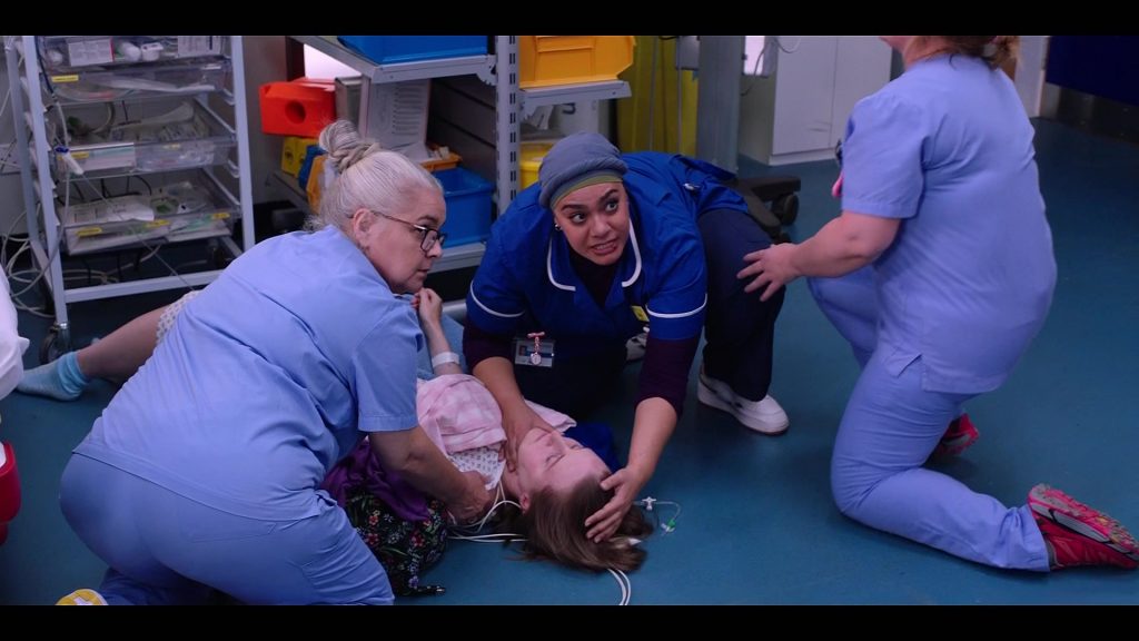 Hoka Mafate Speed 2 trail running shoes in Casualty S40E25 “Lethal Legacy Episode 5” (2026) (Image 1)