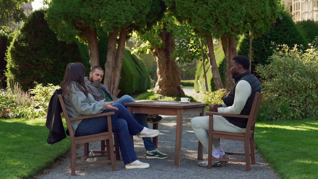 Reebok green and white sneakers in 90 Day The Last Resort S03E02 “Last Crown Standing” (2026) (Image 1)